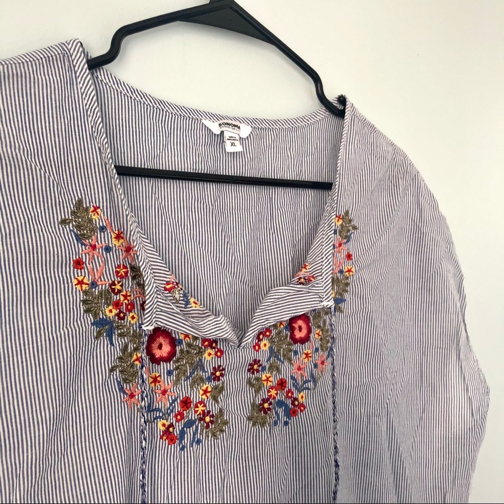 Striped and Floral Top